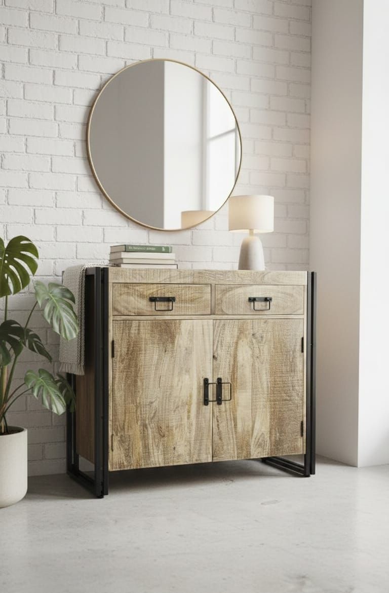 Komoda z litego drewna Mango