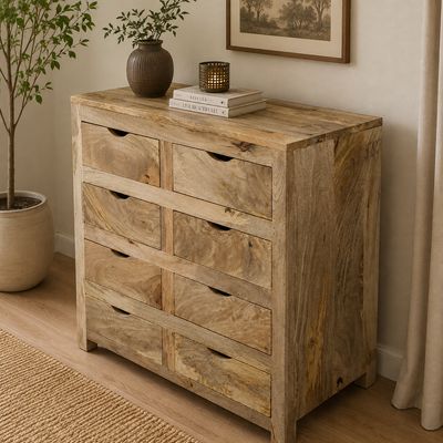 Komoda z litego drewna mango – 8 szuflad