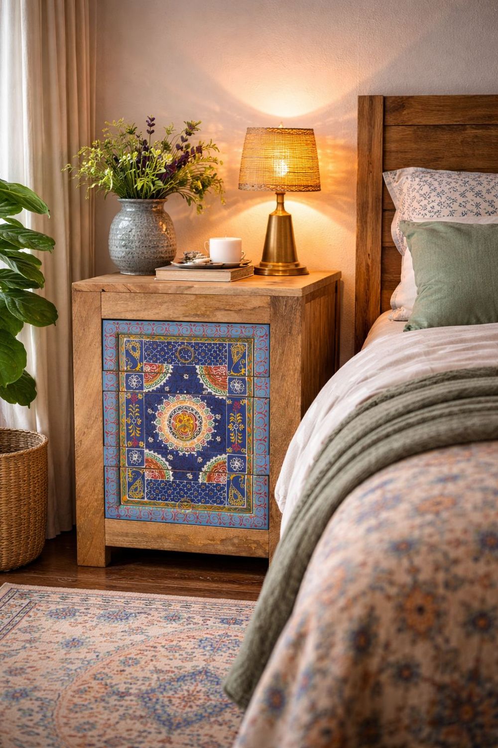 Szafka nocna z drewna mango