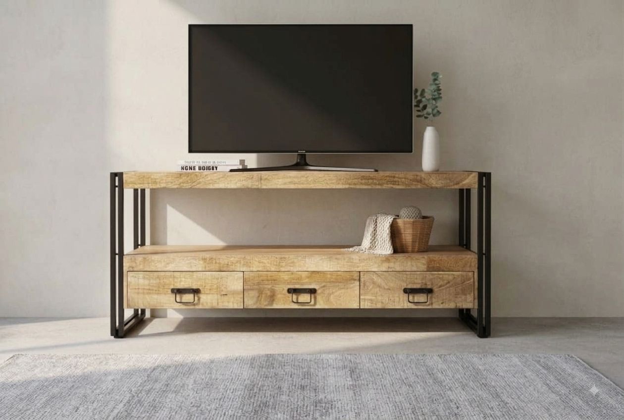 Komoda RTV Loft 150 cm Drewno Mango