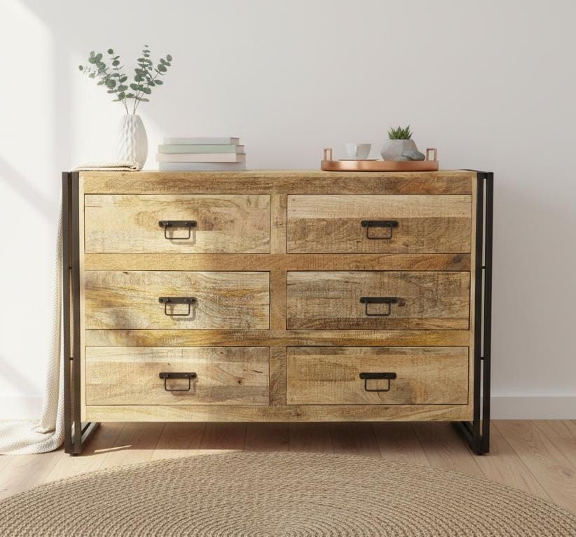 Komoda z litego drewna mango Metal Story Komoda z litego drewna mango METAL STORY
