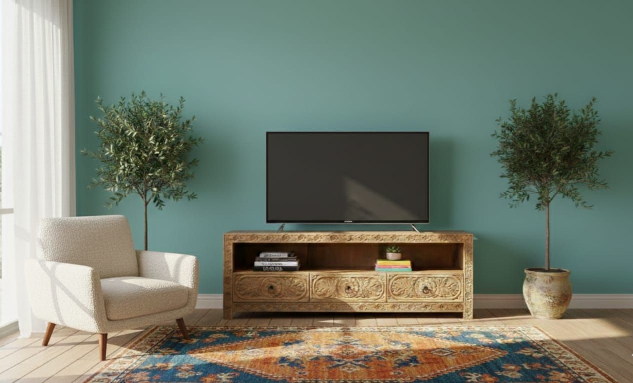 Komoda RTV z litego drewna mango