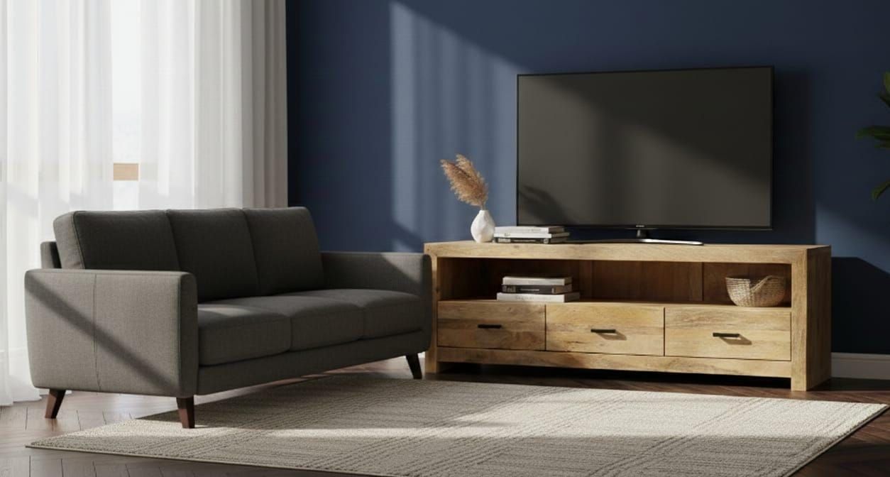 Komoda RTV z litego drewna mango