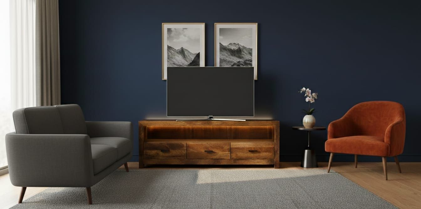 Komoda RTV z litego drewna mango