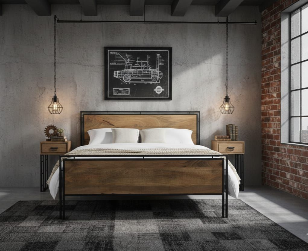 Łóżko z drewna mango