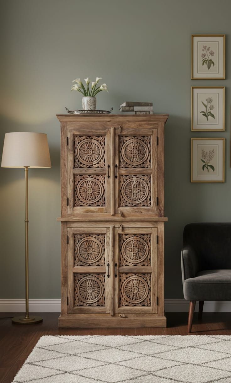 Kredens z drewna mango