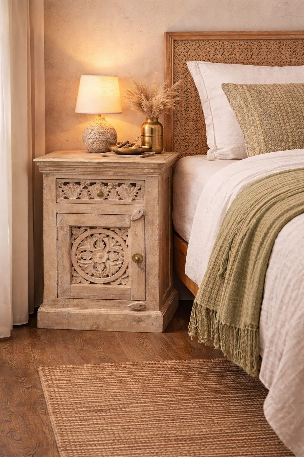 Szafka nocna z drewna mango