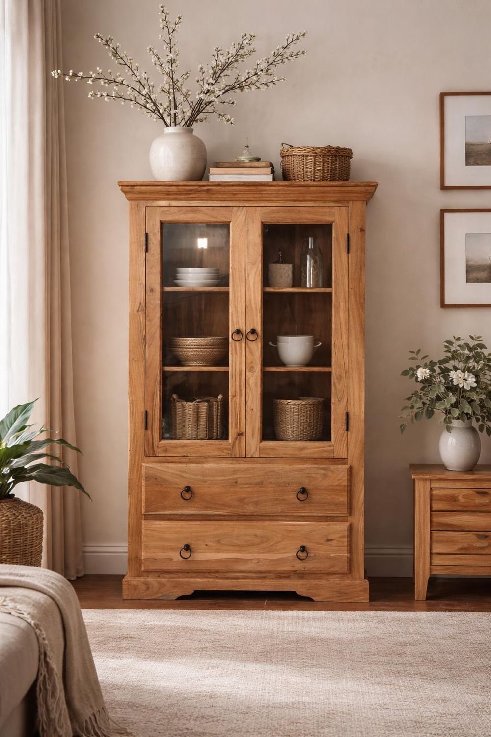 Witryna z drewna akacjowego