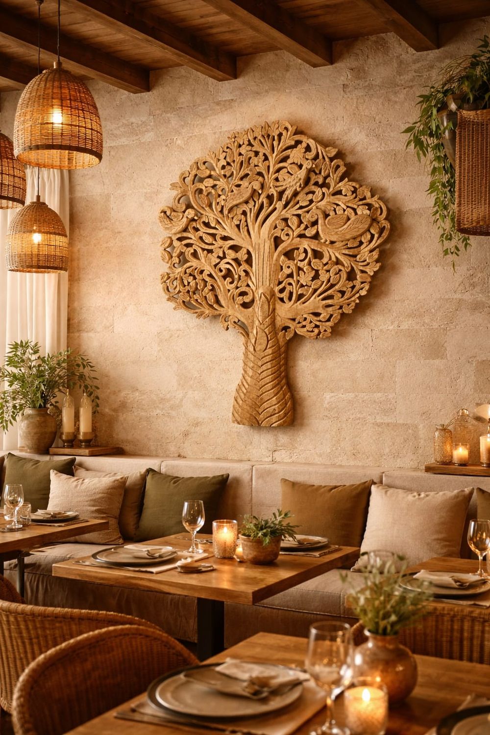 Panel dekoracyjny z drewna mango