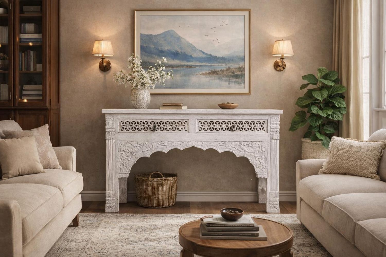 Konsola z drewna mango