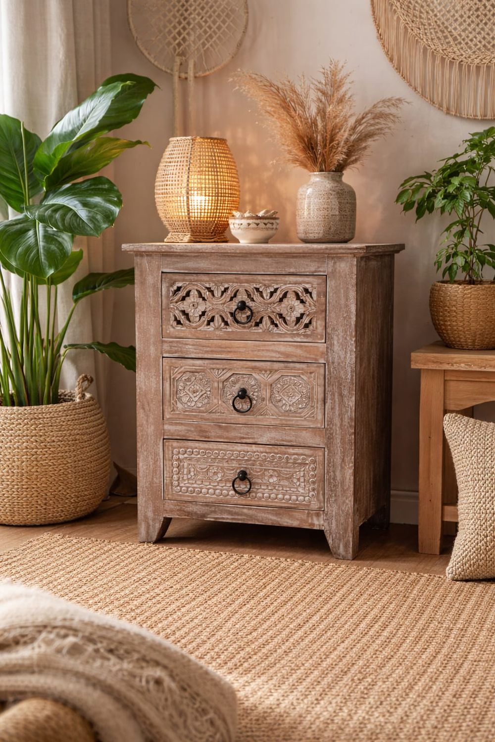 Szafka nocna z drewna mango