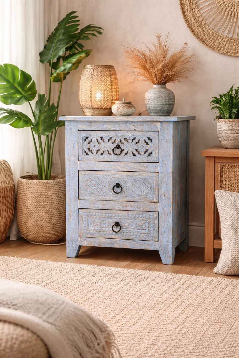 Szafka nocna z drewna mango