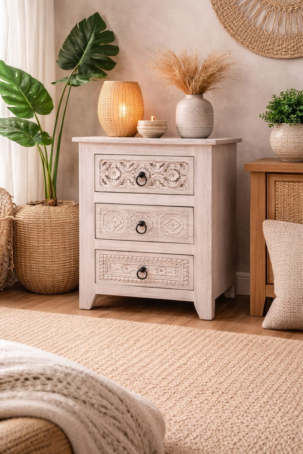 Szafka nocna z drewna mango