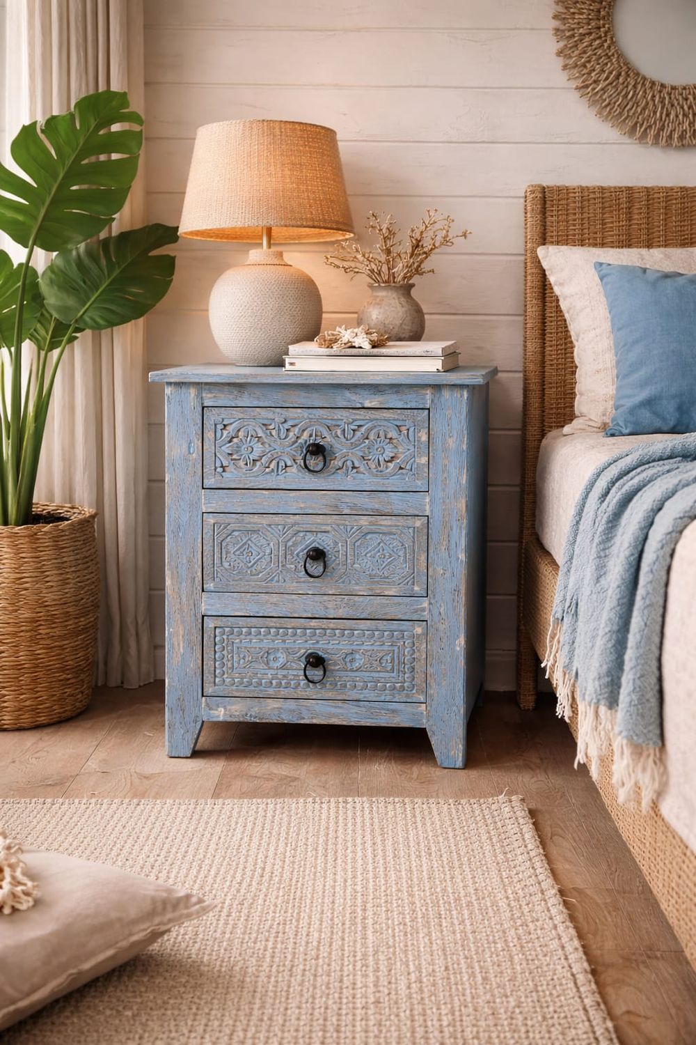 Szafka nocna z drewna mango