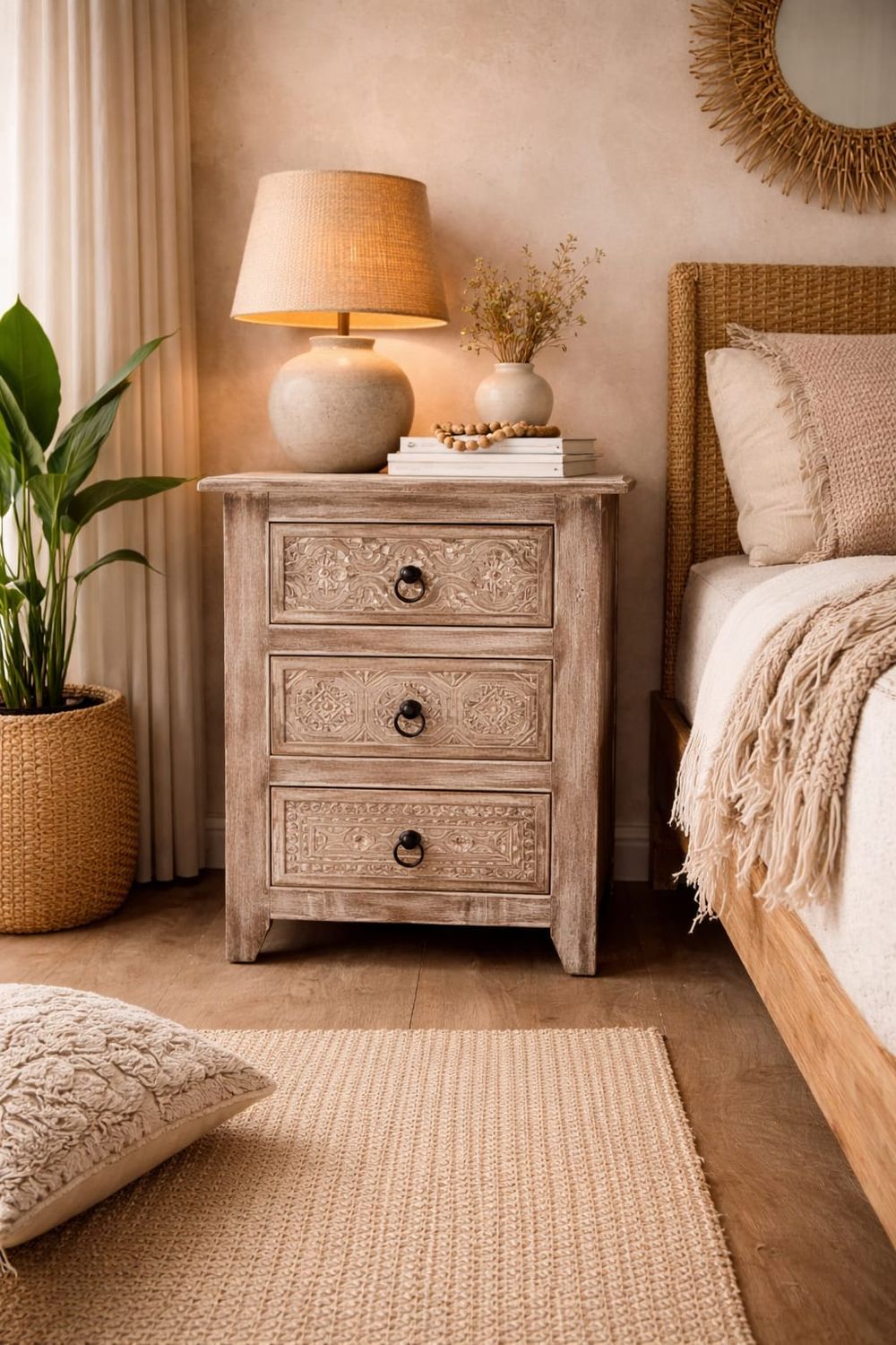 Szafka nocna z drewna mango