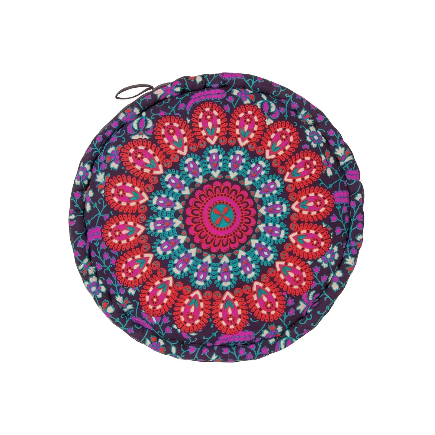 Puf Podłogowy Okrągły Boho Mandala - Bawełniany Puf do Medytacji z Indii 