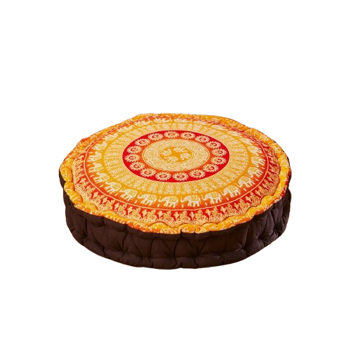 Puf Podłogowy Słoń Pomarańczowy Mandala 