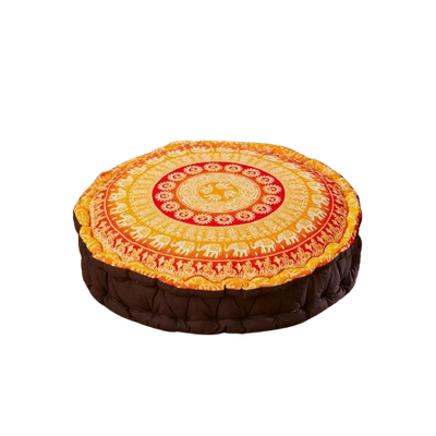 Puf Podłogowy Słoń Pomarańczowy Mandala 