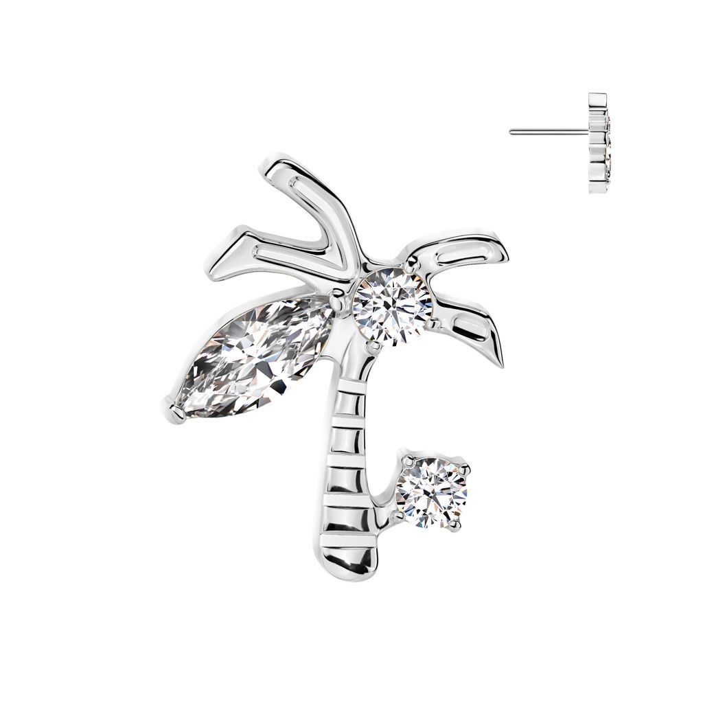 Implant Grade Titanium Threadless Push In CZ Palm Tree Top