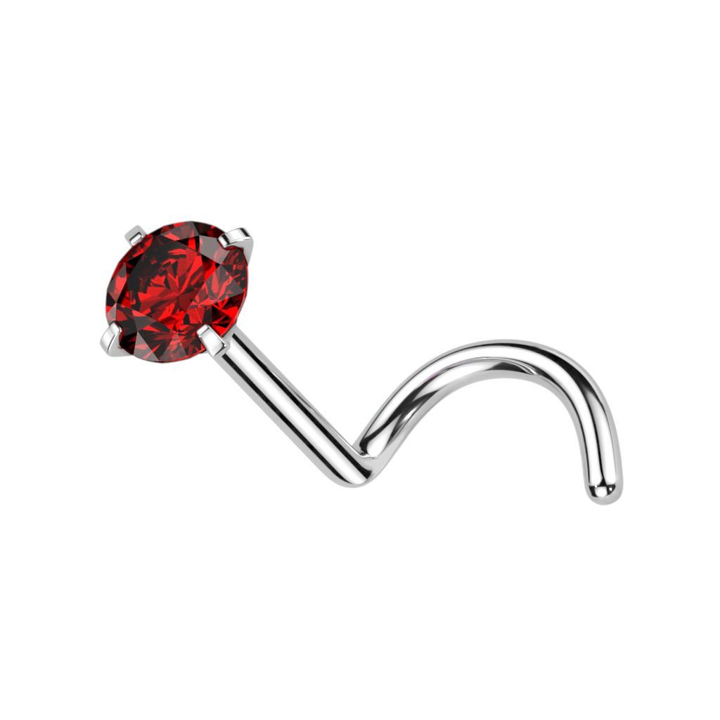 Implant Grade Titanium Prong Set CZ Nose Screw