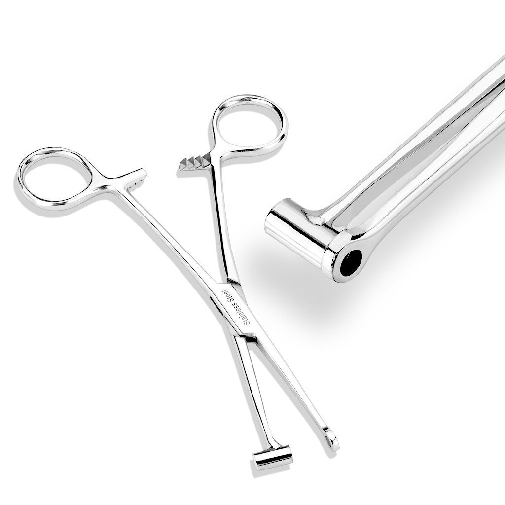 Stainless Steel Bucket End Tragus Type Forceps