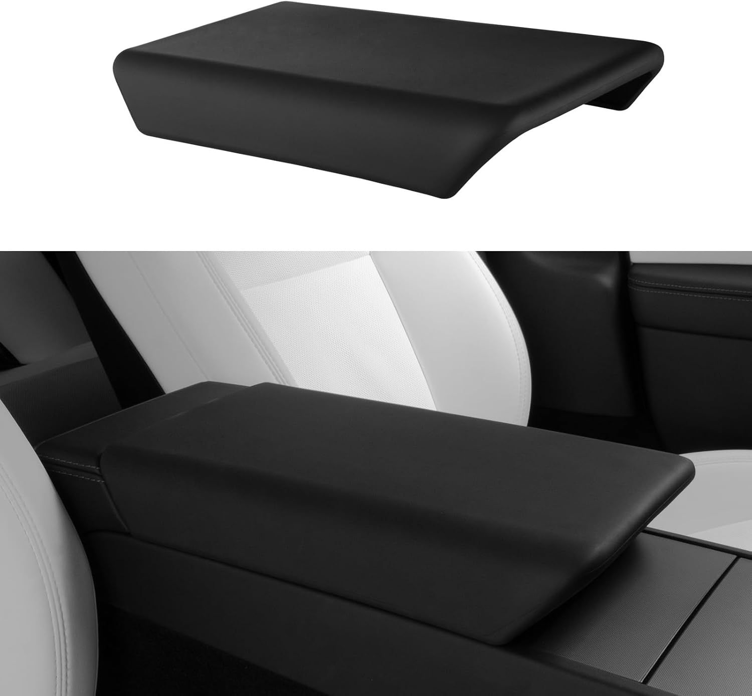 2024-2025 Tesla Model 3 Refresh Highland &amp; New 2026 Tesla Model Y (Juniper) Non-Slip TPU Armrest Cover (Black Color)