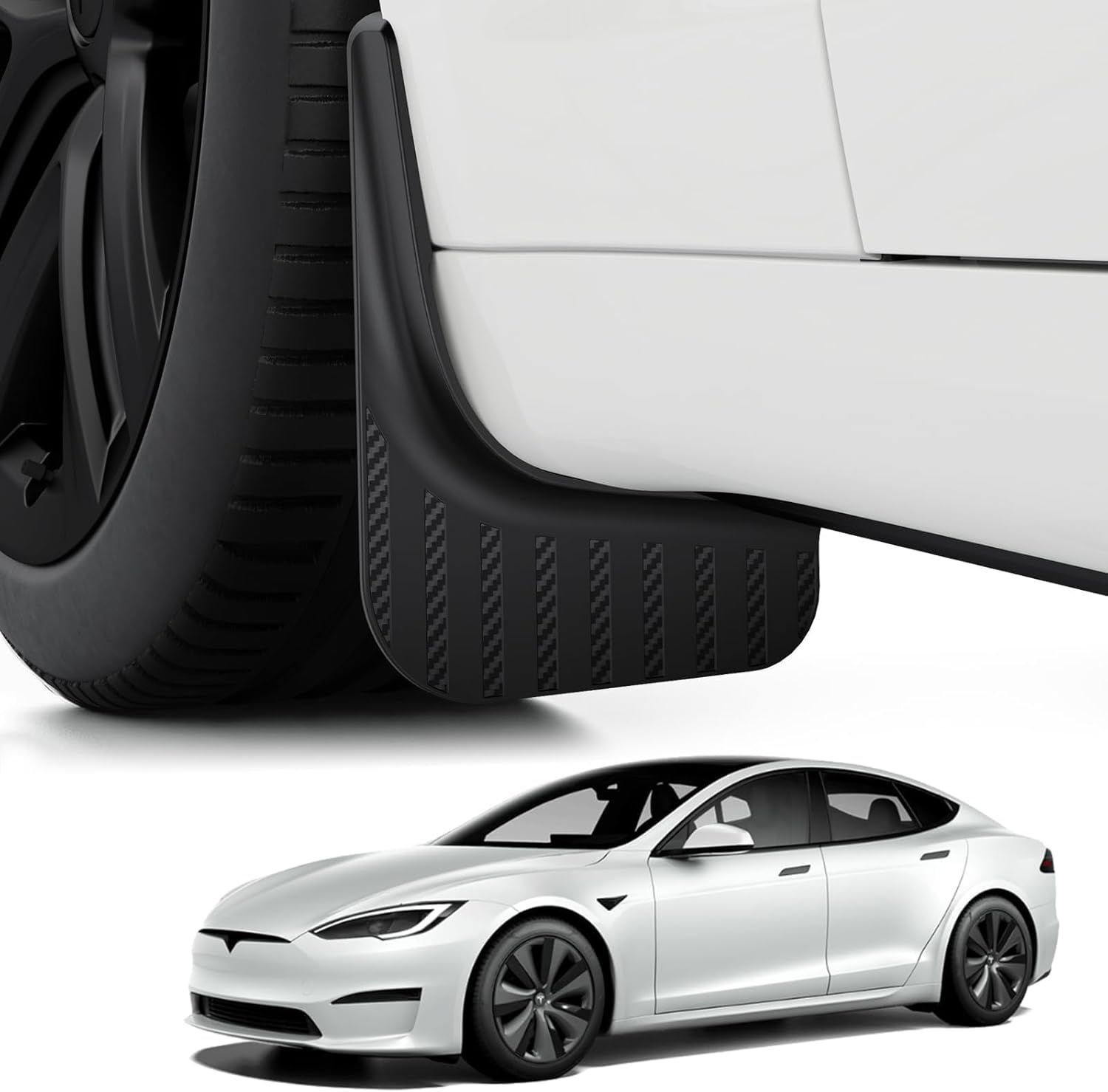 2021-2025  Tesla Model S/Model S Plaid Mud Flaps Splash Guards All Weather Tire Protector