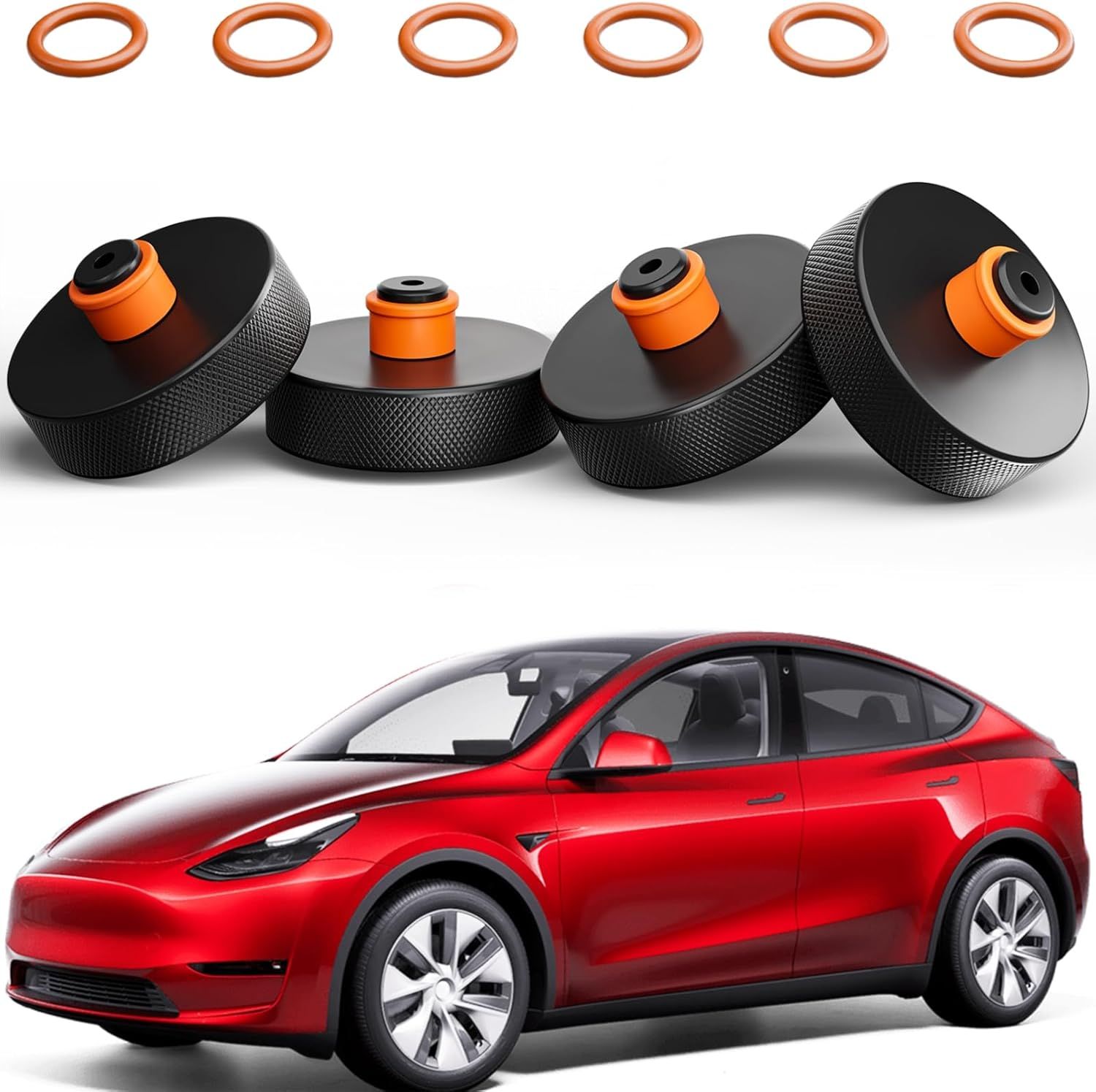 2013-2026 Tesla Model Y (Juniper)/3/S/X,  Lifting Jack Pad Protect Battery and Chassis, 4 Pucks with TPU Material [Durable and Odorless]