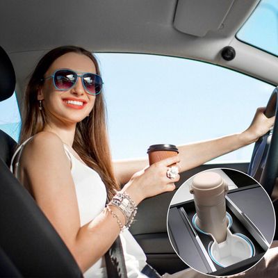 2026 Tesla New Model Y Juniper &amp; 2024-2026 Model 3 Highland Cup Holder Insert, Silicone, White Color