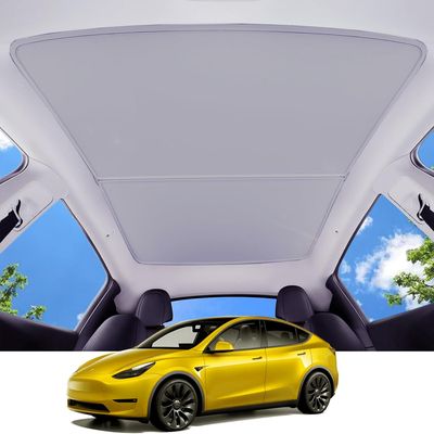 2020-2023 Tesla Model 3 Sunshade Roof? Blocks 99% UV, Heat Insulation Keep Cooling Foldable Light-Tight Sunshade for Glass Roof,(Gray)