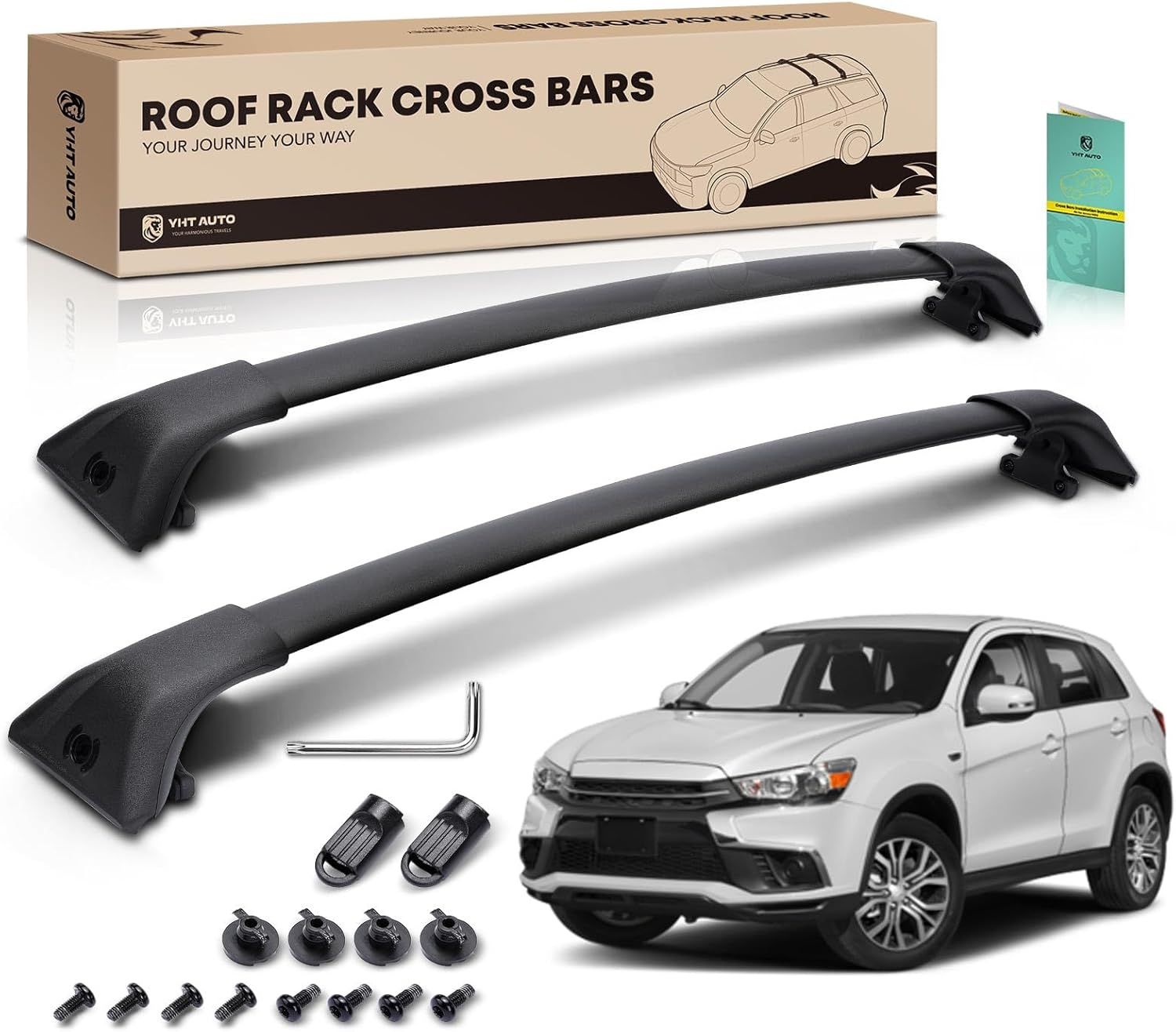 2013-2021/2023-2024 Mitsubishi Outlander Car Roof Rack Cross Bar w/Flush Rails Fixed Point