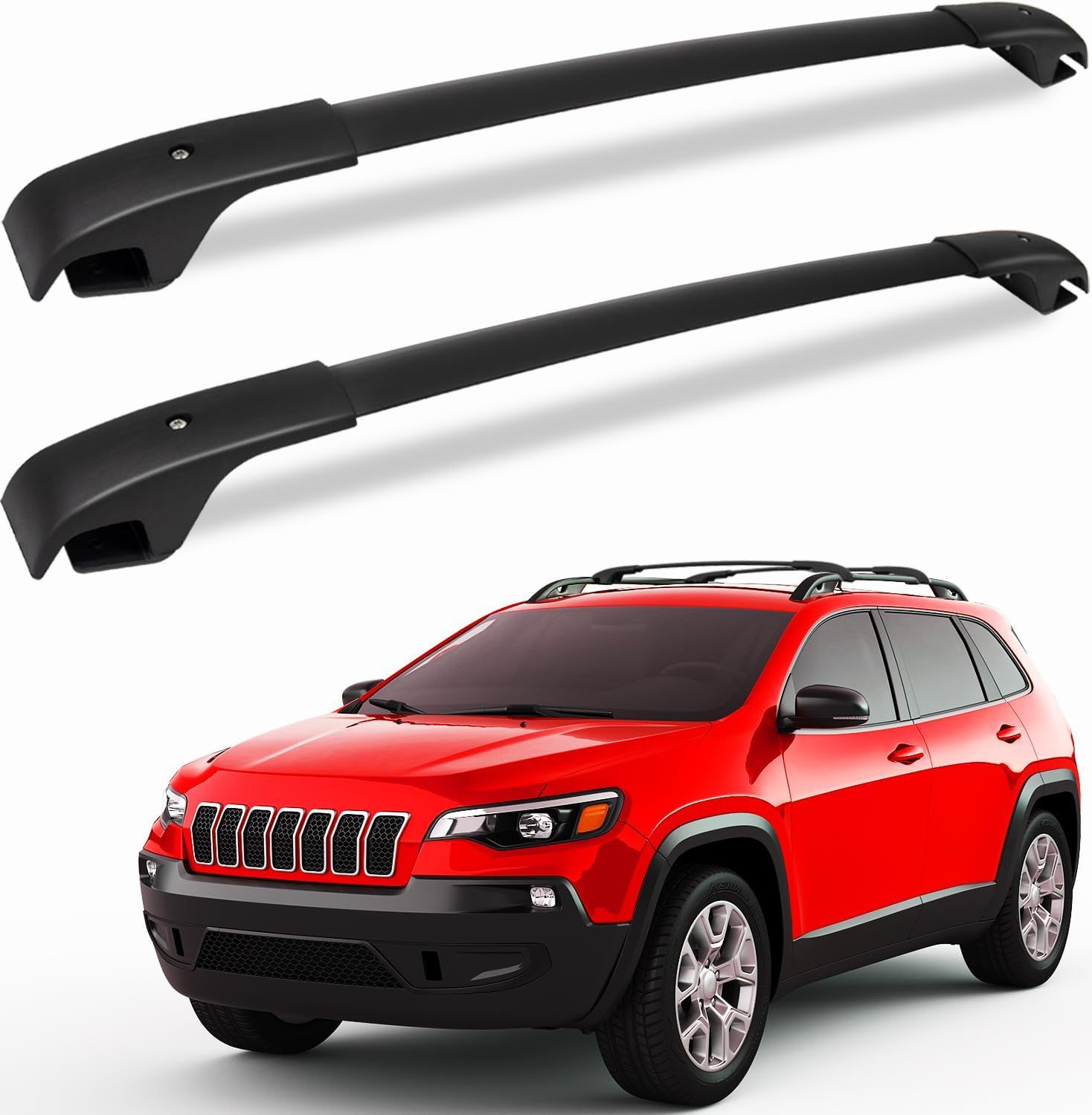 2014-2023  Jeep Cherokee Roof Rack Cross Bars, Aluminum Crossbars Rails Cargo Rooftop Ski Basket Luggage Rack Carrier