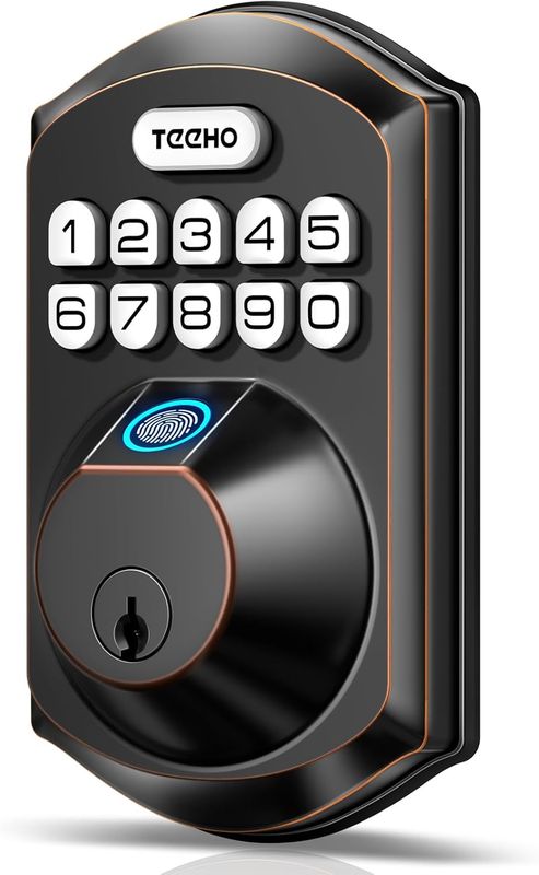 Fingerprint Door Lock - Keyless Entry Door Lock - Electronic Keypad Deadbolt - Smart Locks for Front Door - Easy Installation - Oil-Rubbed Bronze