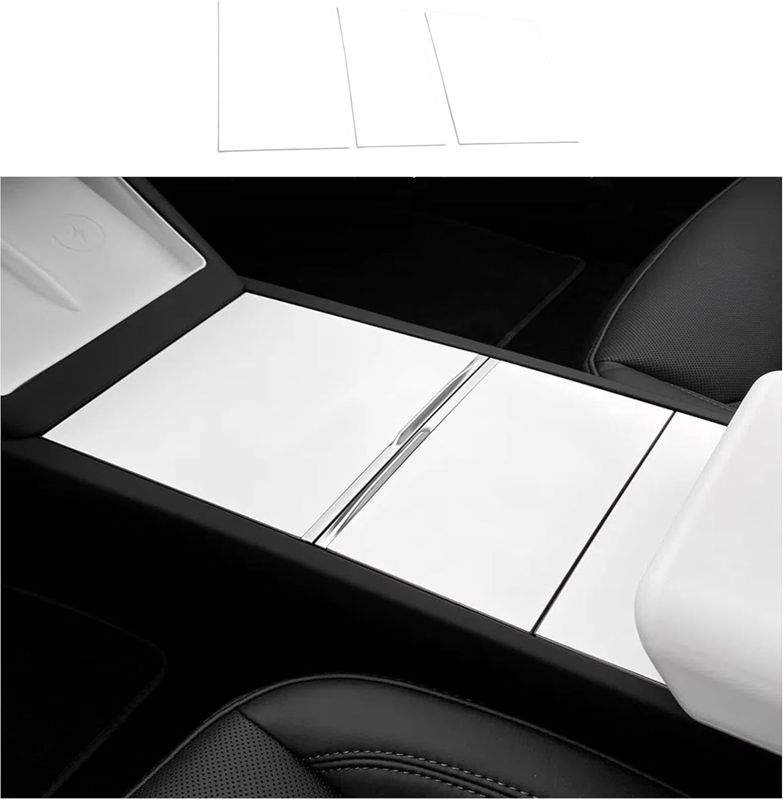 Center Console Wrap Carbon White for Tesla Refresh Model 3 2024-2026 and Model Y Juniper 2025-2026,Console Cover for Tesla Interior Décor Accessories