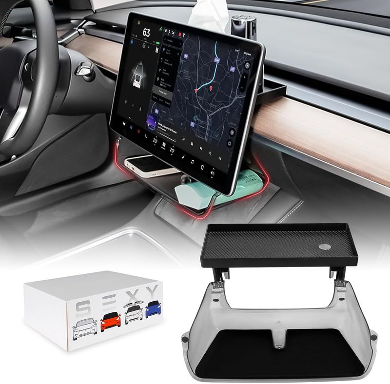 2020-2025 Tesla Model Y &amp; 2017-2023 Tesla Model 3 Under Screen Storage Organizer Model 3/Y Magnetic Center Console Organizer