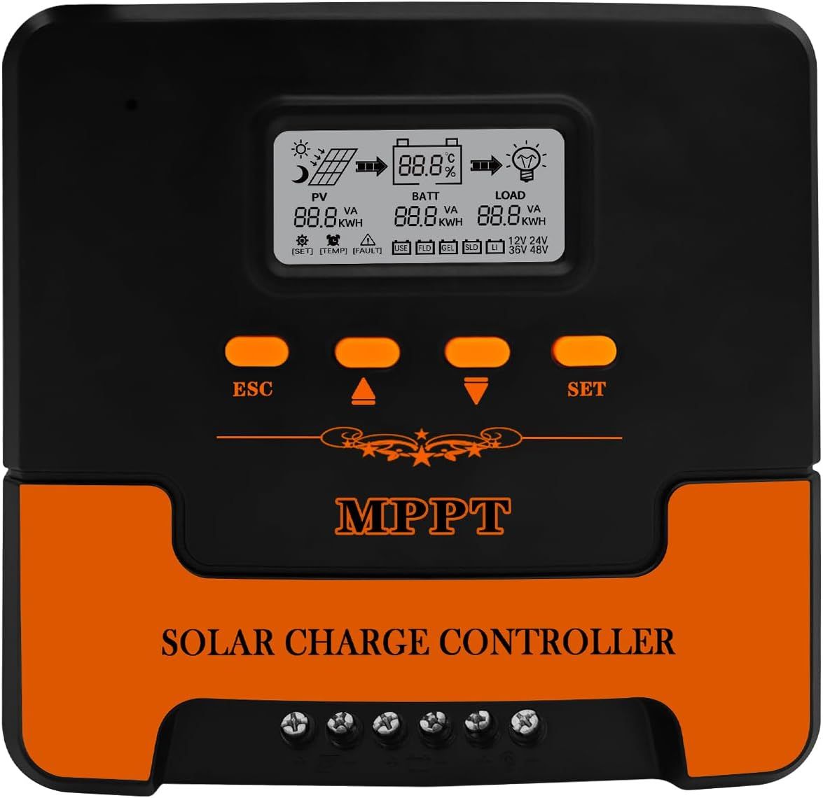 40A MPPT Solar Charge Controller: 12V/24V DC Output, Dual USB, For Multiple Batteries &amp; WiFi App