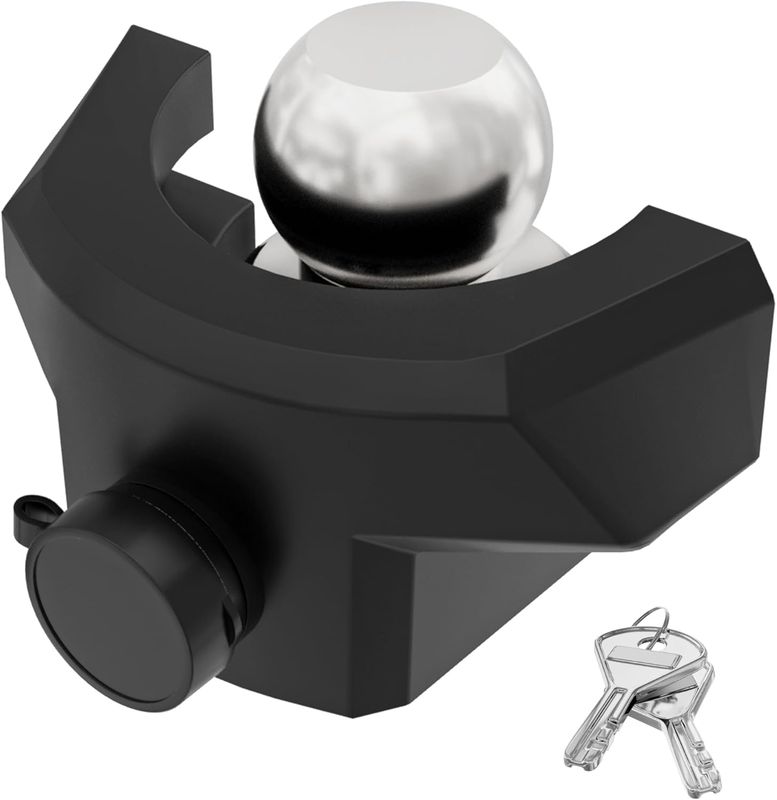 Heavy Duty Trailer Coupler Lock, RV Trailer Locks Fits 2-5/16” Couplers, Black Color