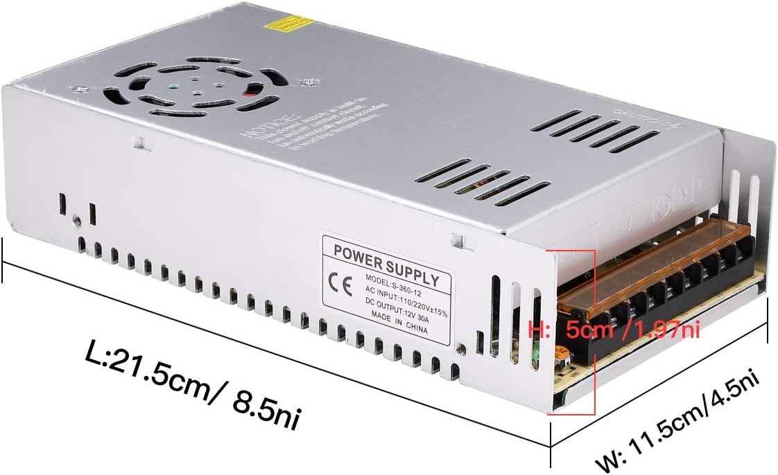 DC 12V 30A Power Supply 360W Universal Regulated Switching AC to DC Converter-Transformer