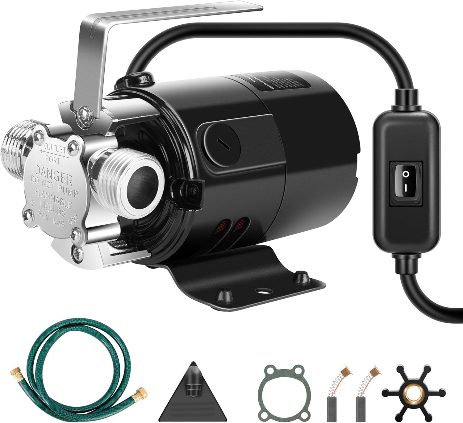 115V Water Transfer Pump, 110HP 330 GPH Portable Electric Utility Pump with ON/OFF Switch and Hose