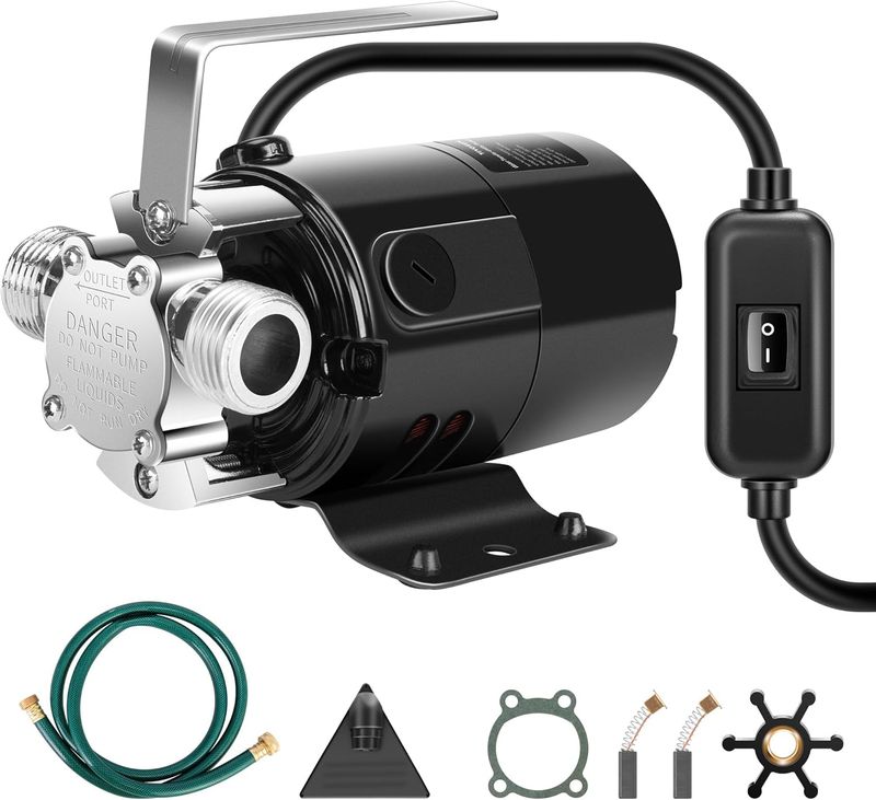 115V Water Transfer Pump, 110HP 330 GPH Portable Electric Utility Pump with ON/OFF Switch and Hose