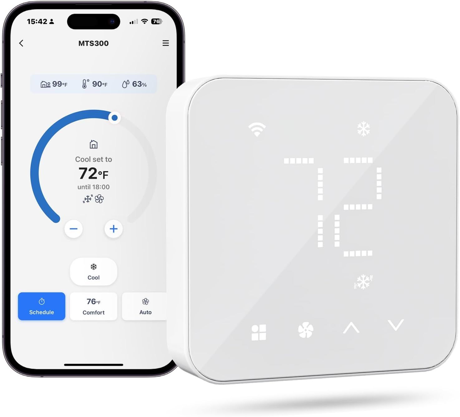 Smart Thermostat for Home, WiFi Thermostat Works with Alexa, Apple Home, Google Assistant, App