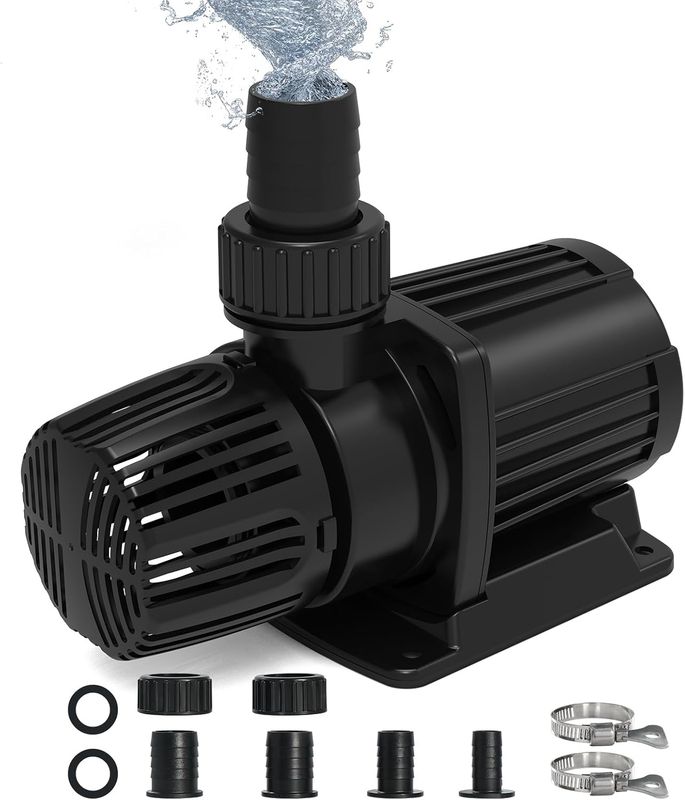 Submersible Water Pump, 55W Pond Pump with 16.5FT. Lift Height for Koi Pond Pool, Waterfall