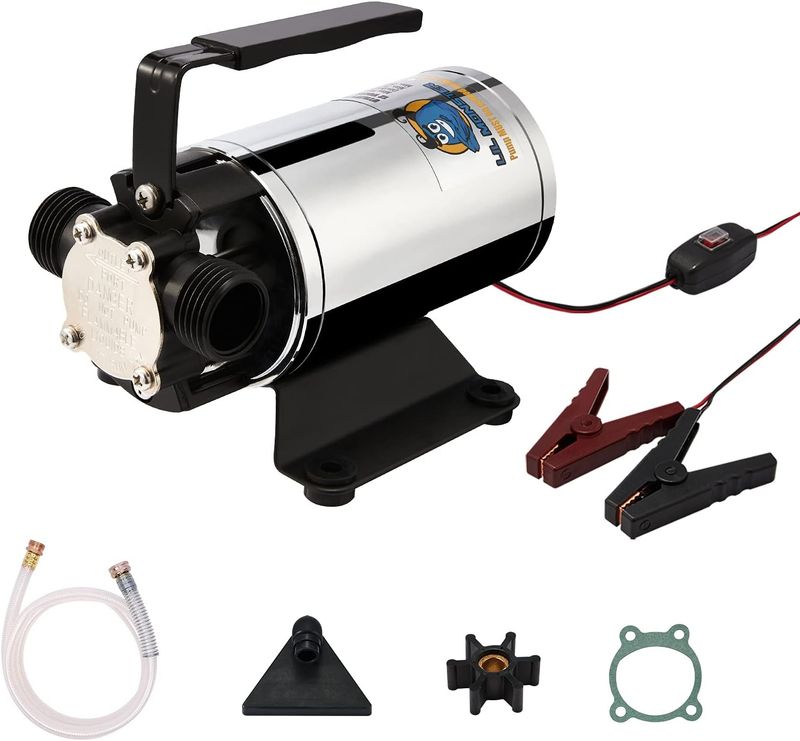 12V-330GPH Water Transfer Pump Auto Portable Electric Utility Water Pump Self-Priming