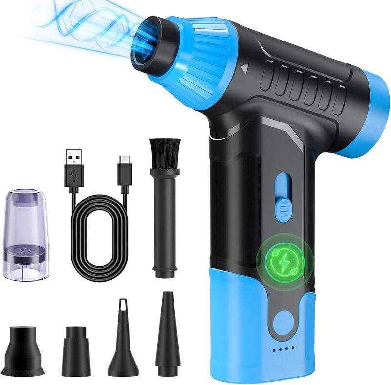 Electric Compressed Air Duster - Electric Air Duster for PC, Rechargeable Mini Blower 150,000 RPM
