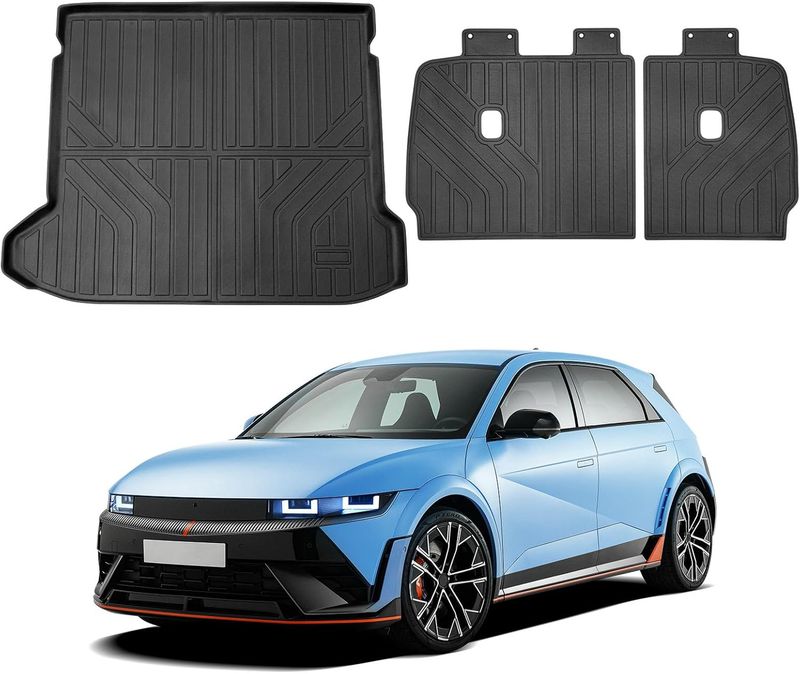 2022-2025 Hyundai Ioniq 5 Cargo Liner &amp; Second Row Seats Back Cover Rear Trunk Mats All Weather