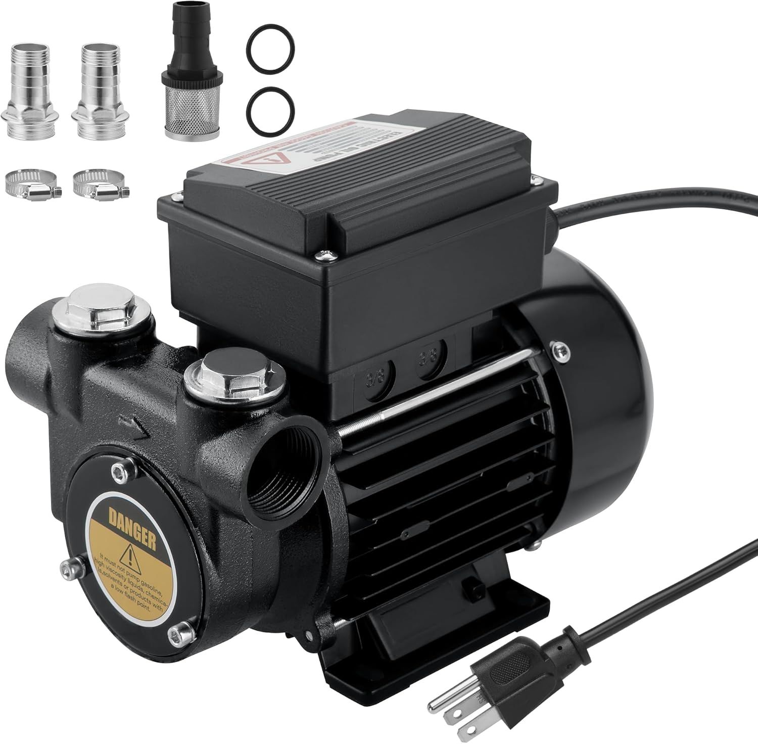 110V AC Diesel Oil Transfer Pump, 15GPM 60Lmin, Self Priming Fuel Transfer Pump