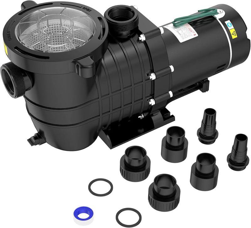 1.5 HP Pool Pump for Above Ground &amp; Inground Pools – 6600 GPH Self-Priming, Dual Voltage (115V230V)
