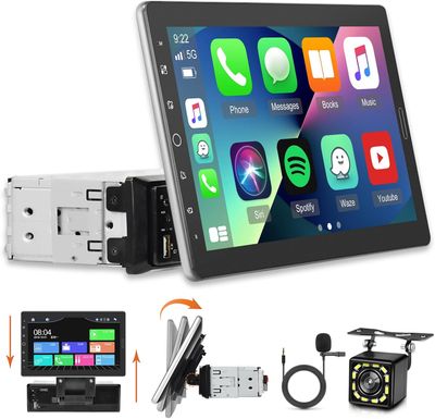 10.1 Inch Car Stereo with CarPlay and Android Auto, Detachable Touch Screen Radio with Mirror