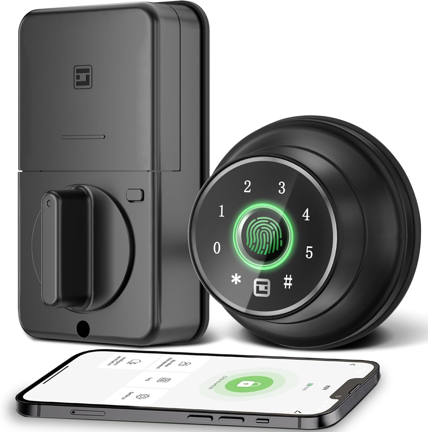 4-in-1 Keyless Entry Door Lock, Fingerprint Door Lock with Keypad, Biometric Smart Lock Deadbolt