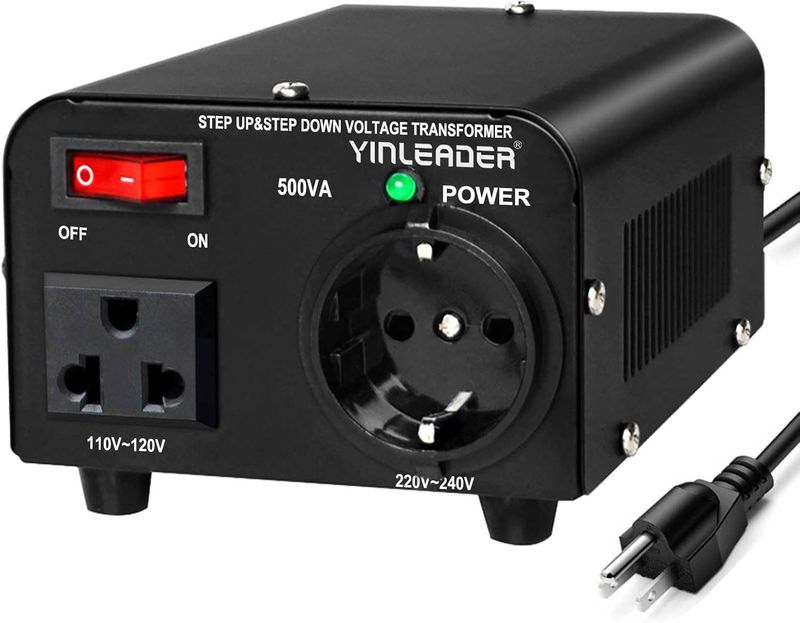 110v to 220v European Voltage Converter Transformer 500W Step Up Converter 110 Volt to 220 Volt